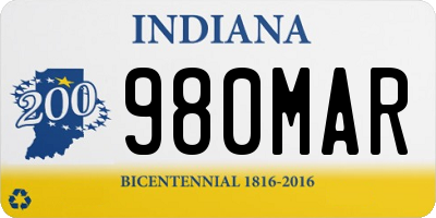 IN license plate 980MAR
