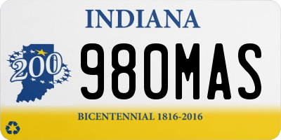 IN license plate 980MAS