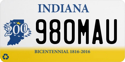 IN license plate 980MAU