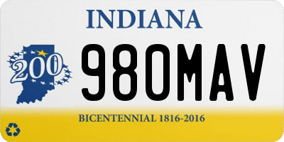 IN license plate 980MAV