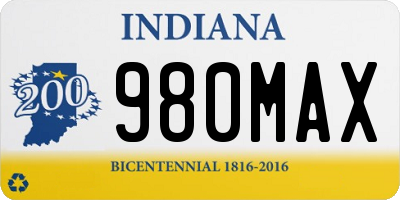 IN license plate 980MAX
