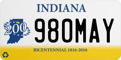 IN license plate 980MAY