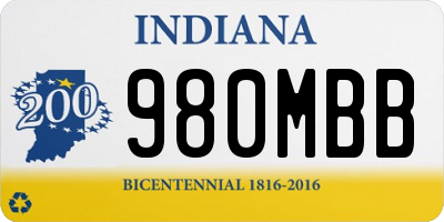 IN license plate 980MBB