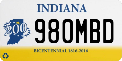 IN license plate 980MBD