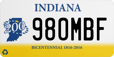 IN license plate 980MBF