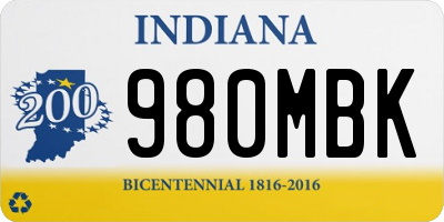 IN license plate 980MBK