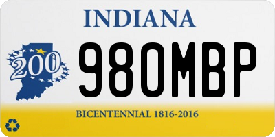 IN license plate 980MBP