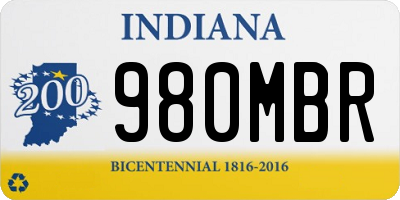 IN license plate 980MBR