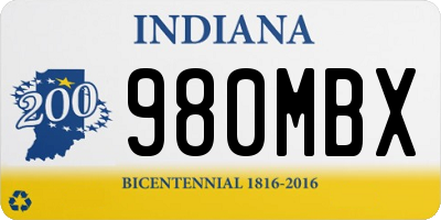 IN license plate 980MBX