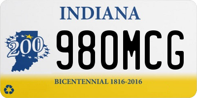 IN license plate 980MCG