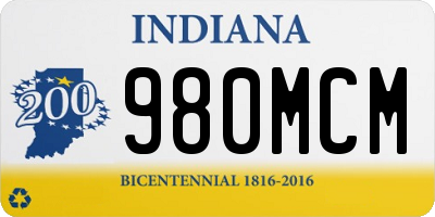 IN license plate 980MCM