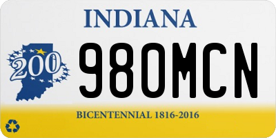 IN license plate 980MCN