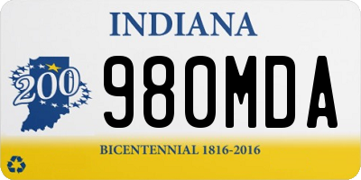 IN license plate 980MDA