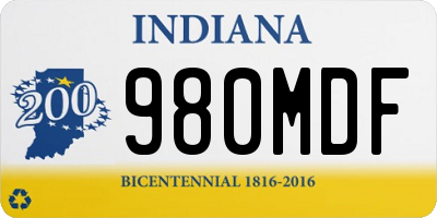 IN license plate 980MDF