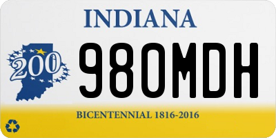 IN license plate 980MDH