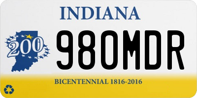 IN license plate 980MDR