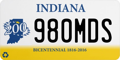 IN license plate 980MDS