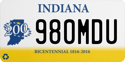 IN license plate 980MDU