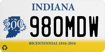 IN license plate 980MDW