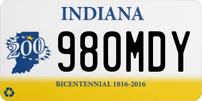 IN license plate 980MDY