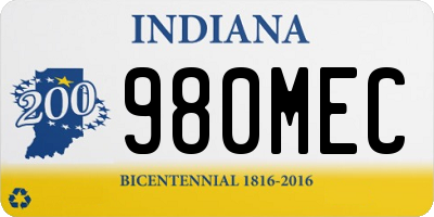 IN license plate 980MEC