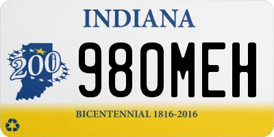 IN license plate 980MEH