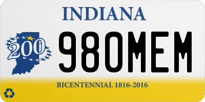 IN license plate 980MEM