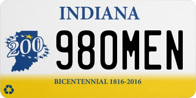 IN license plate 980MEN