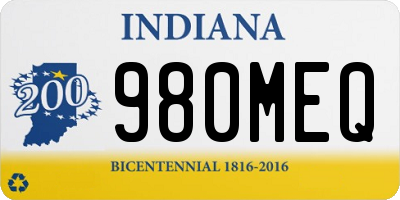 IN license plate 980MEQ