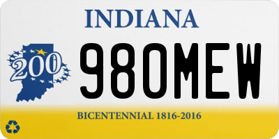 IN license plate 980MEW