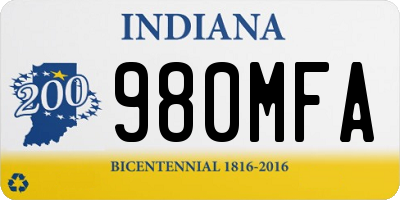 IN license plate 980MFA
