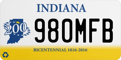 IN license plate 980MFB