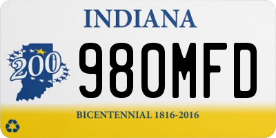 IN license plate 980MFD