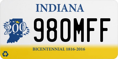 IN license plate 980MFF