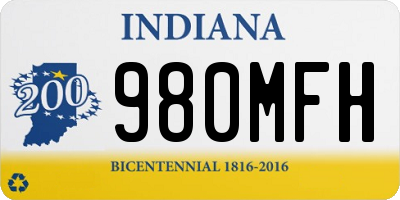 IN license plate 980MFH