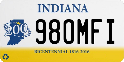 IN license plate 980MFI