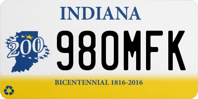 IN license plate 980MFK