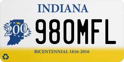 IN license plate 980MFL