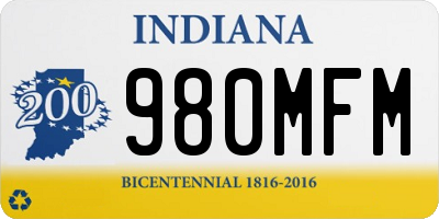 IN license plate 980MFM