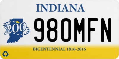 IN license plate 980MFN