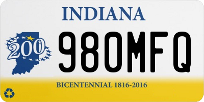 IN license plate 980MFQ