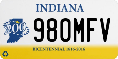IN license plate 980MFV
