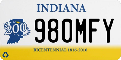 IN license plate 980MFY