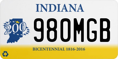 IN license plate 980MGB