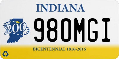 IN license plate 980MGI