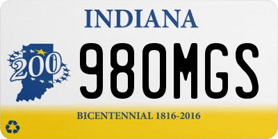 IN license plate 980MGS