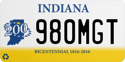 IN license plate 980MGT