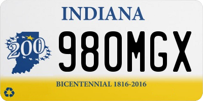 IN license plate 980MGX