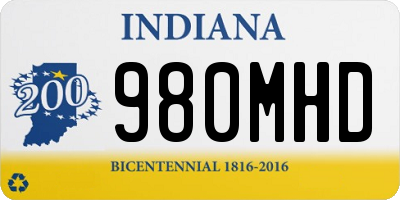IN license plate 980MHD