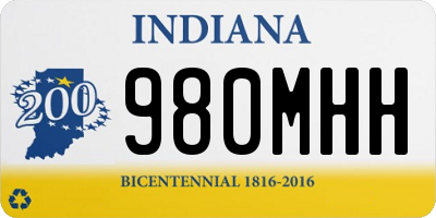 IN license plate 980MHH